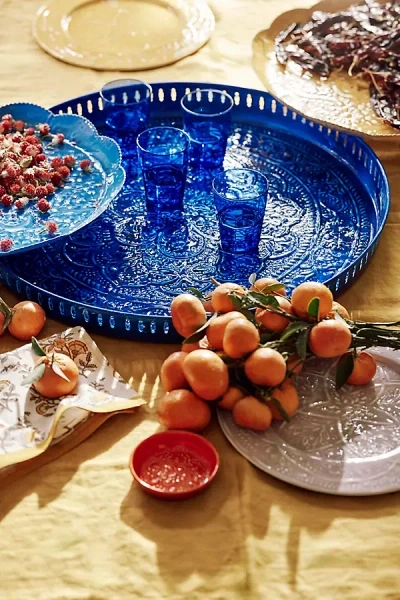 Terrain Patterned Enamel Round Tray