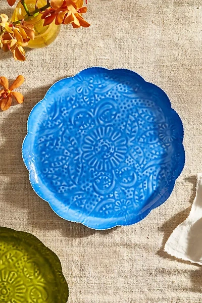 Terrain Patterned Enamel Ruffle Tray