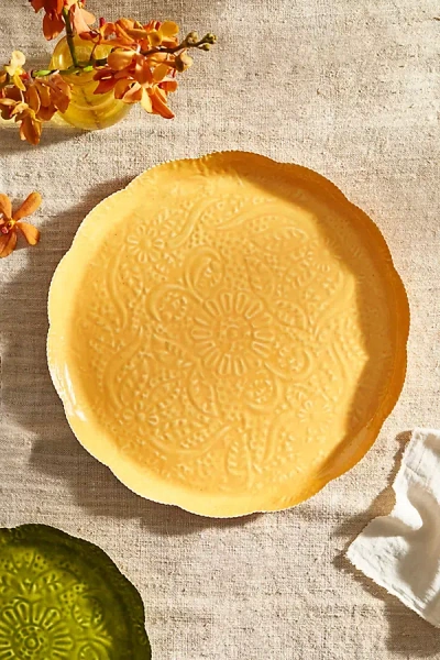 Terrain Patterned Enamel Ruffle Tray