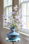 Terrain Patterned Papier Mache Vase, Blue Wide