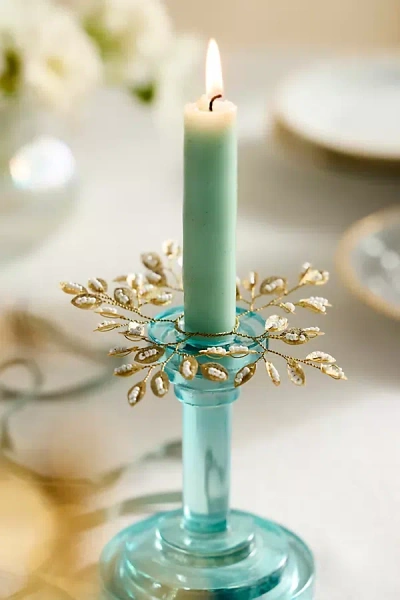 Terrain Pearl Foliage Candle Wreaths, Set Of 2 In Blue