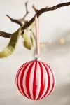 Terrain Peppermint Candy Ball Glass Ornament In Red