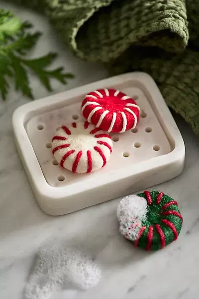 Terrain Peppermint Candy Felted Soaps, Set Of 3 In Multicolor