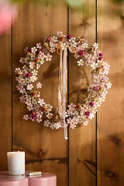Terrain Pink Ditsy Floral Iron Wreath In Multi