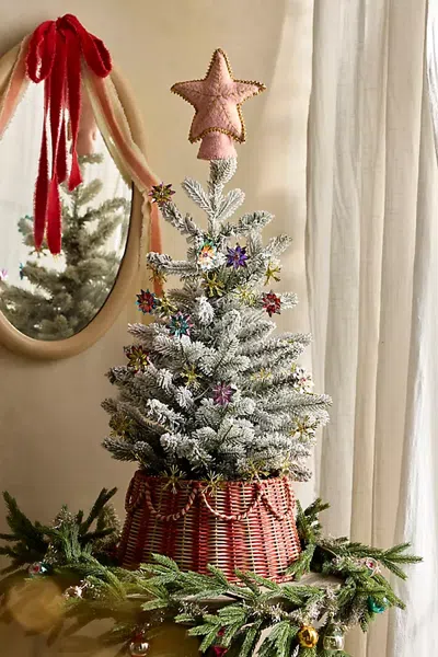 Terrain Pink Felt Star Tree Topper In Multi