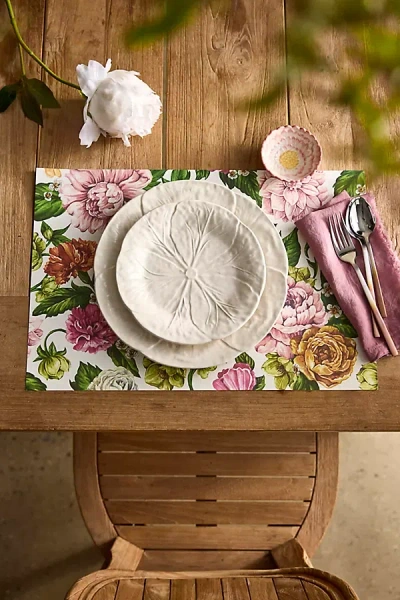 Terrain Pink Floral Paper Placemats, Set Of 12