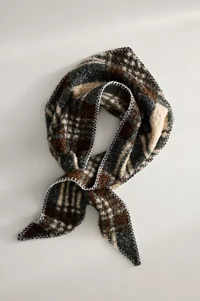 Terrain Plaid Sherpa Triangle Scarf In Multi