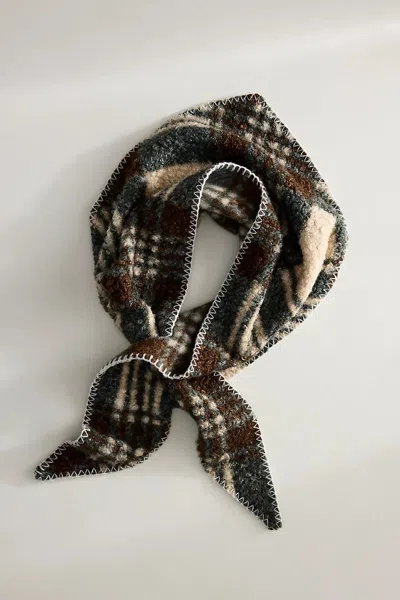 Terrain Plaid Sherpa Triangle Scarf In Multi
