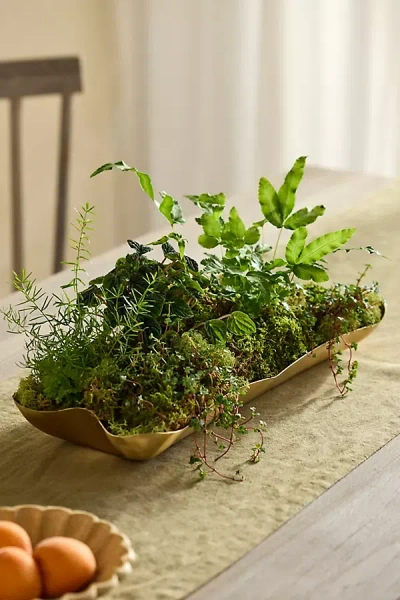 Terrain Polished Brass Rectangle Trough In Green
