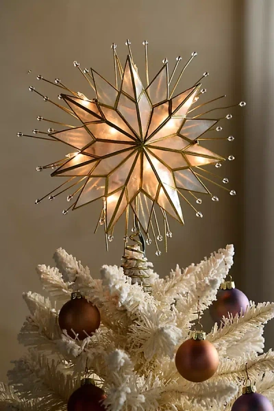 Terrain Pre-lit Placuna Shell Star Tree Topper In Multi