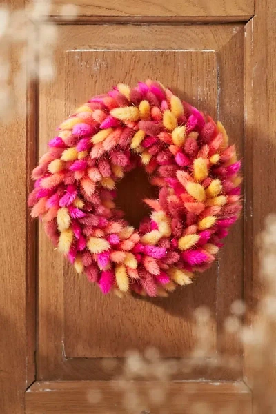 Terrain Preserved Bunny Tails Wreath, Hot Hues