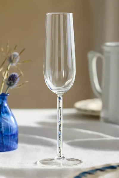 Terrain Preserved Floral Flute Glass In Transparent