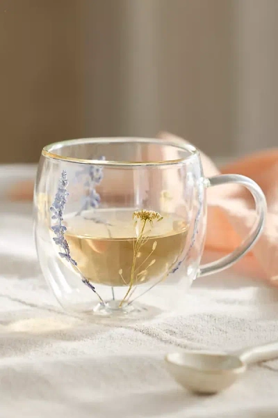 Terrain Preserved Floral Glass Mug In Transparent