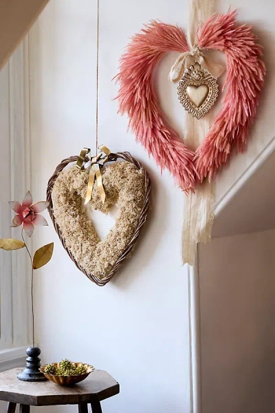 Terrain Preserved Silk Grass Heart Wreath