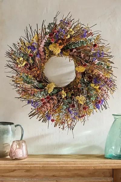 Terrain Preserved Yarrow + Indigo Wreath In Blue