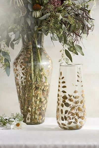 Terrain Pressed Ferns Glass Vase In Transparent