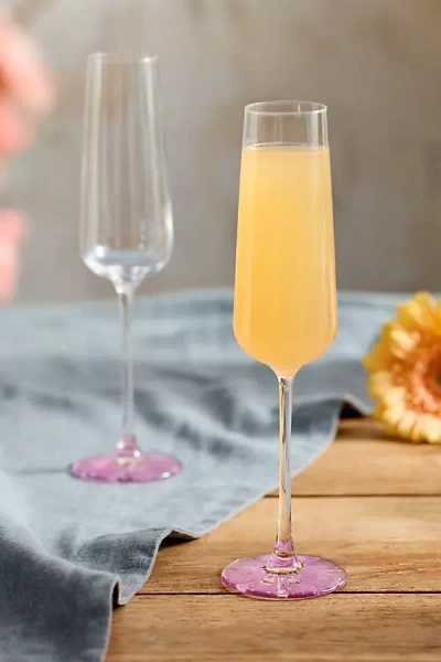 Terrain Pressed Floral Flutes, Set Of 2 In Transparent