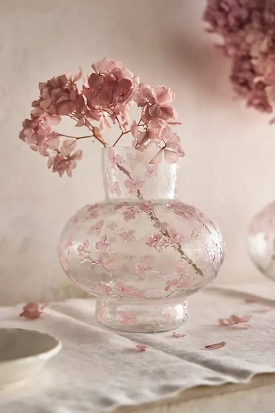 Terrain Pressed Floral Footed Vase In Transparent