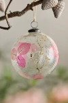 Terrain Pressed Floral Glass Globe Ornament In Neutral