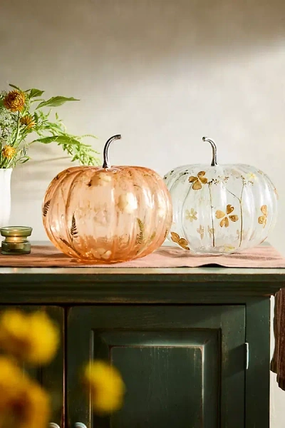 Terrain Pressed Floral Glass Pumpkin, Extra Large In Multi