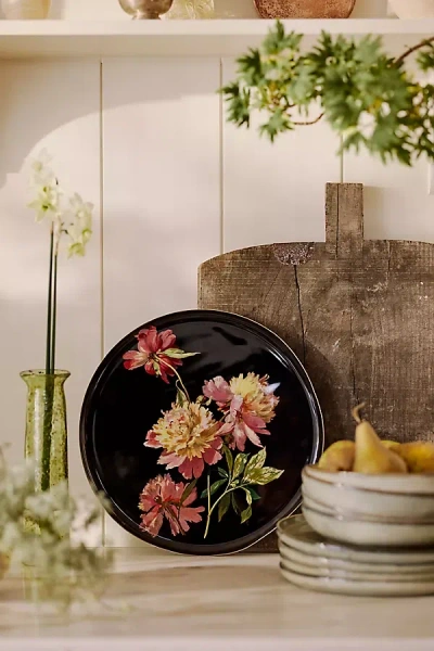 Terrain Printed Archival Tray, Round In Black