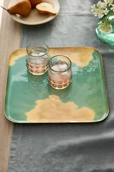 Terrain Printed Archival Tray, Square In Green