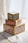 Terrain Printed Fabric Brass Box