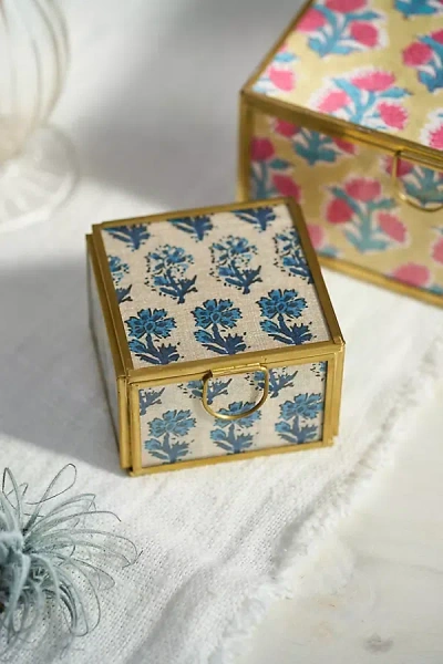 Terrain Printed Fabric Brass Box