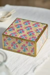 Terrain Printed Fabric Brass Box In Multi