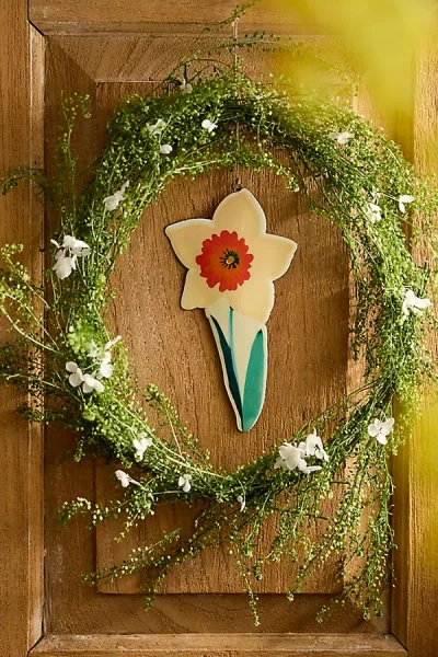 Terrain Puffed Enamel Daffodil Ornament In Multi