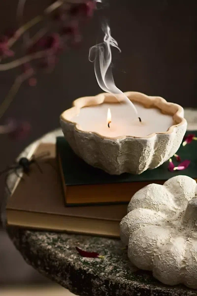 Terrain Pumpkin Cardamom Ceramic Candle In Blue