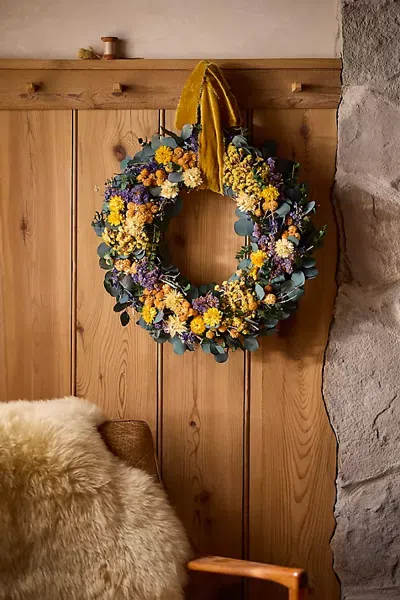 Terrain Purple + Yellow Dried Wreath In Multi