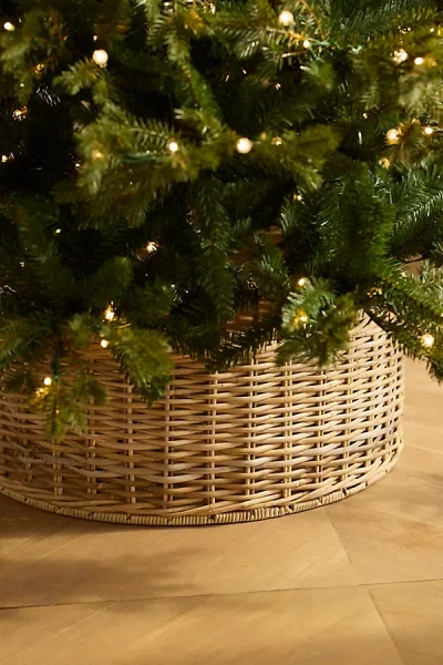 Terrain Rattan Cylinder Tree Skirt In Green