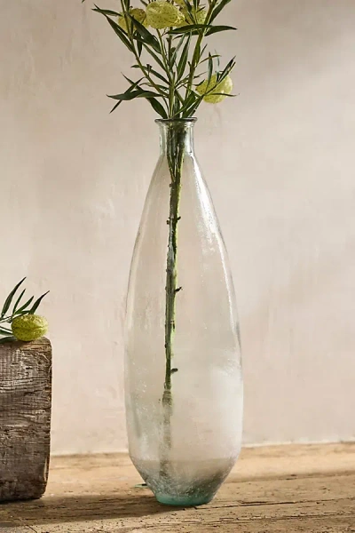 Terrain Recycled Glass Bottle Vase, Narrow In Transparent