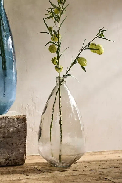 Terrain Recycled Glass Bottle Vase, Round In Transparent