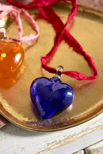 Terrain Recycled Glass Heart In Blue