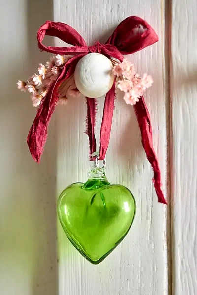 Terrain Recycled Glass Heart In Green