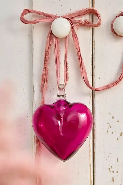 Terrain Recycled Glass Heart In Pink