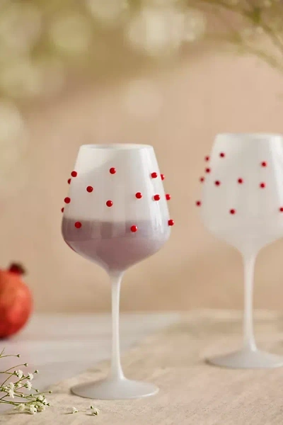Terrain Red Confetti Wine Glasses, Set Of 2 In White