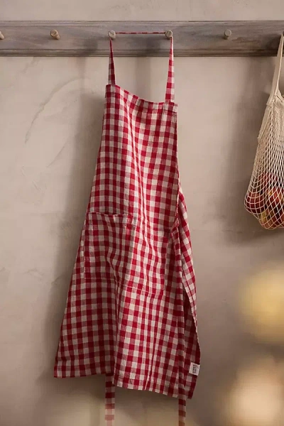 Terrain Red Gingham Linen Apron