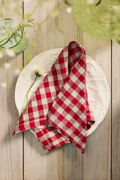 Terrain Red Gingham Linen Napkins, Set Of 2