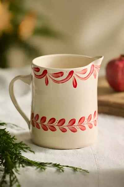Terrain Red Laurel Stoneware Pitcher In Multi
