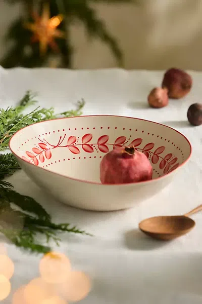 Terrain Red Laurel Stoneware Serving Bowl In Multi