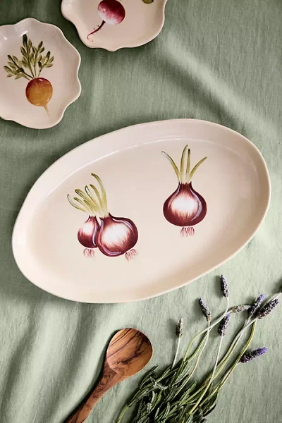 Terrain Red Onion Stoneware Serving Platter In Pink