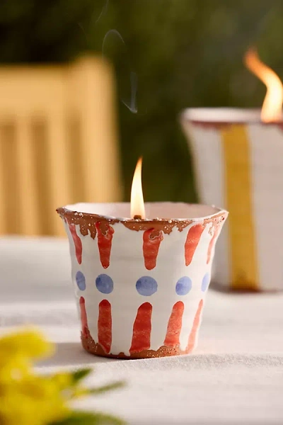 Terrain Red Stripe Citronella Candle