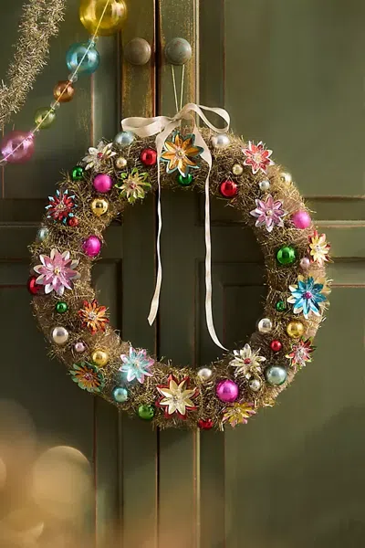 Terrain Reflector Tinsel Wreath In Multi