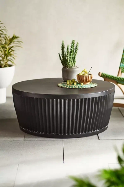 Terrain Ridge Concrete Coffee Table In Black