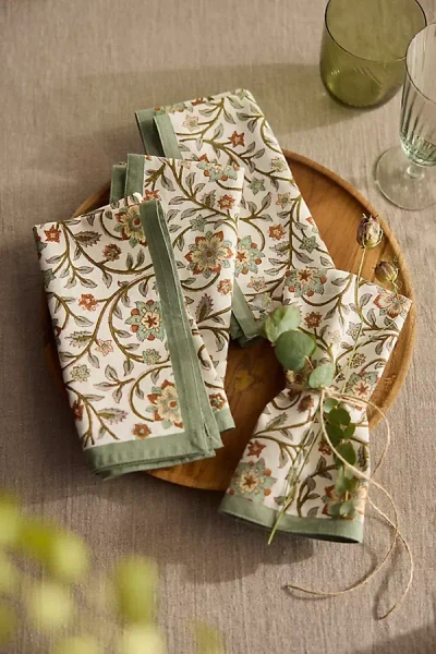 Terrain Roja Cotton Napkins, Set Of 4 Olive