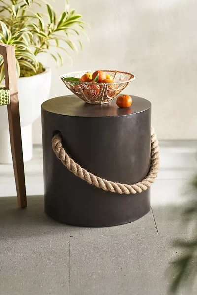 Terrain Rope Handle Concrete Stool In Black