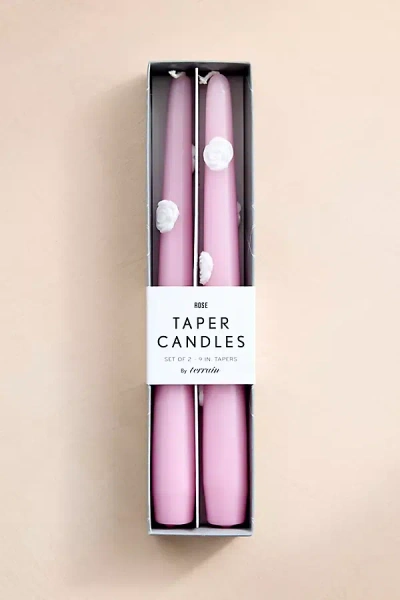 Terrain Rose Taper Candles, Set Of 2